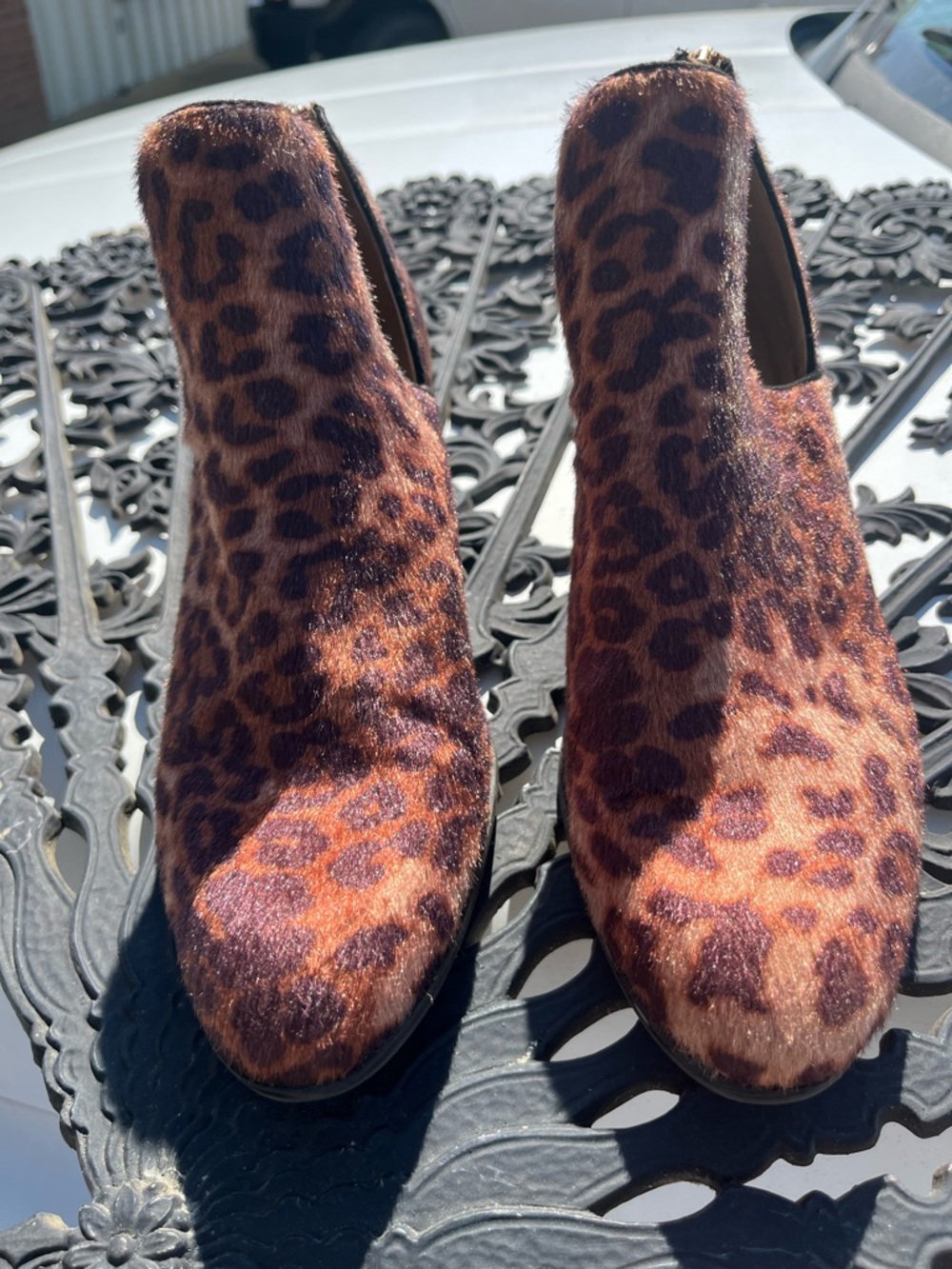 Leopard Print Women’s Ankle Boots - Brown